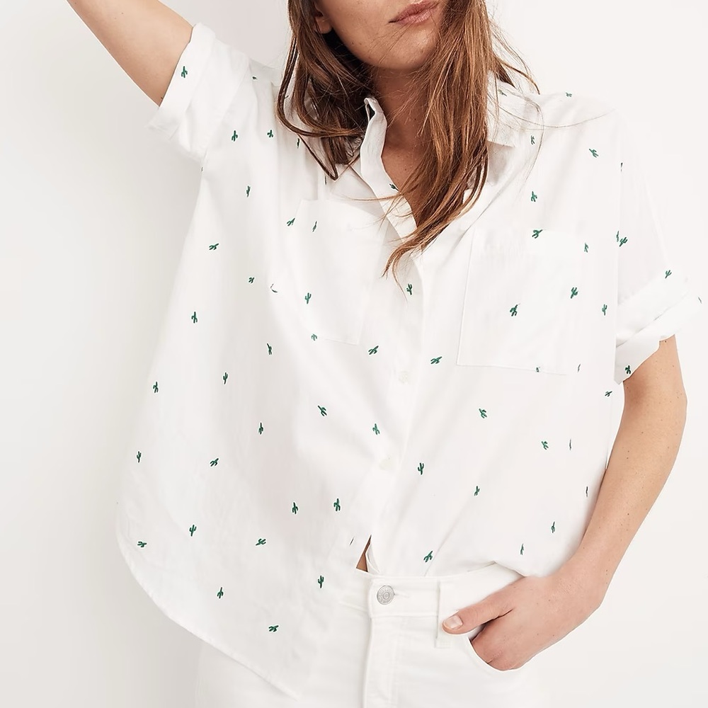 Madewell Embroidered Cactus Courier Shirt